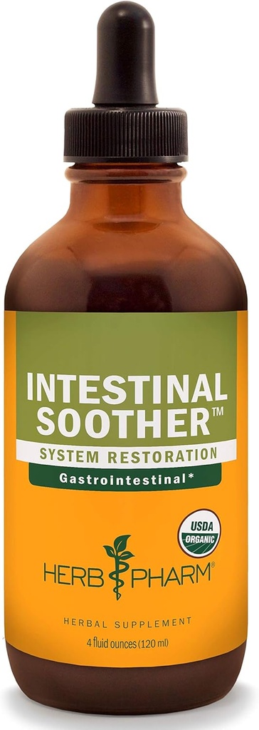 Herb Pharm Intestinal Soother Liquid Herbal Formula dengan Ekstrak Turmeric - 4 Ounce