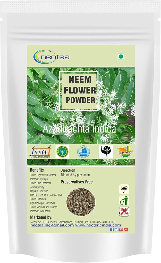 neotea Azadirachta Indica Neem Flower Veppam Poo 200 GM 124; Neem Flower (Veppam) Powder 124; Pure & Herbal (Neem Poo Poo 124; Premium & Organik Bunga Lilac Poo