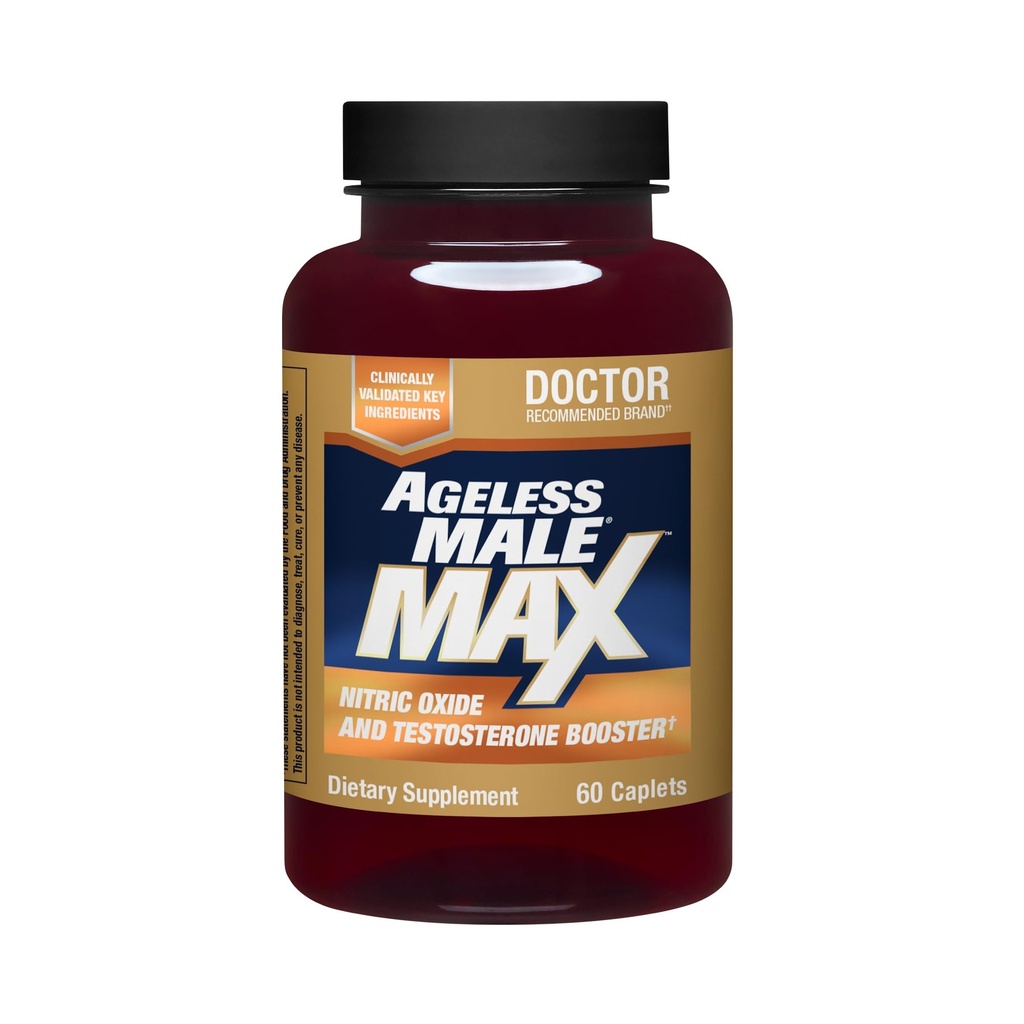 Pria Tua Max Total Testosterone Booster Tambahan untuk Pria, 60 Caplets