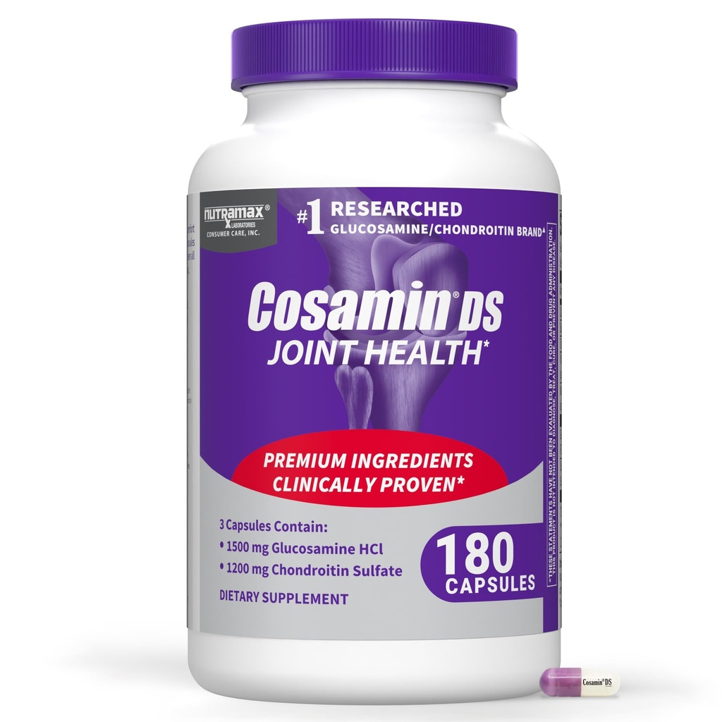 Laboratorium Nutramax Cosamin ® DS Gabungan Suplemen Kesehatan dengan Glucosamin & Chondroitin untuk Kesehatan Gabungan Pria & Perempuan, 180 Capsules