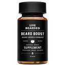 Live Bearded Beard Boost - Beard Growth Vitamin for Men with Biotin, Collagen, Silica, Fo- Ti Root - Facal Growth for Men, Made in The USA 124; 30- Day Suppply