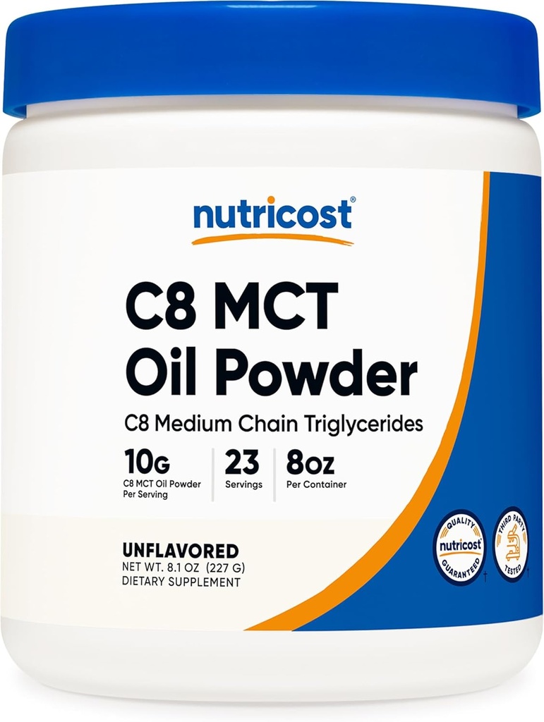 Nutric8 MCT Powder 23 Servis (8oz) - 95% C8 MCT Powder Oil