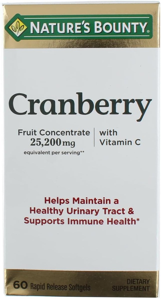 Nature 's Bounty Cranberry Dieter Supplemen 60 Soft Gels