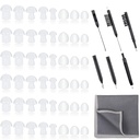 48 Pieces Hearing Aid Tips Hearing Aid Domes Universal Domes for Earbud Tip Replacement, BTE Sound Amplifier Accesories dan 7 Pieces Cleaning Tools dengan Velvet Bag