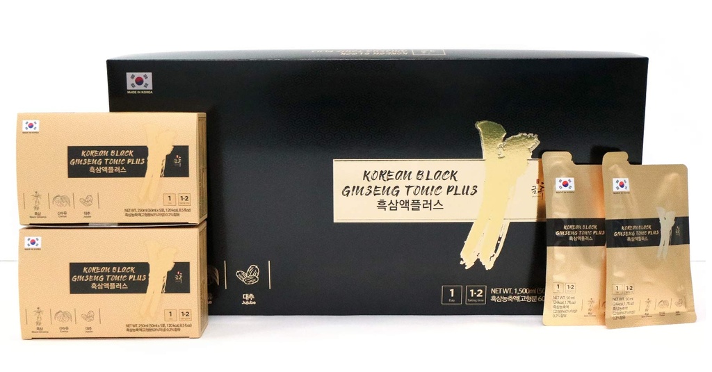 GeumHeuk Black Ginseng Tonic Plus - Enhance Imunity, Metal Performance, Stamina & Energy, Men & Women - 50ml X 30 Pouches