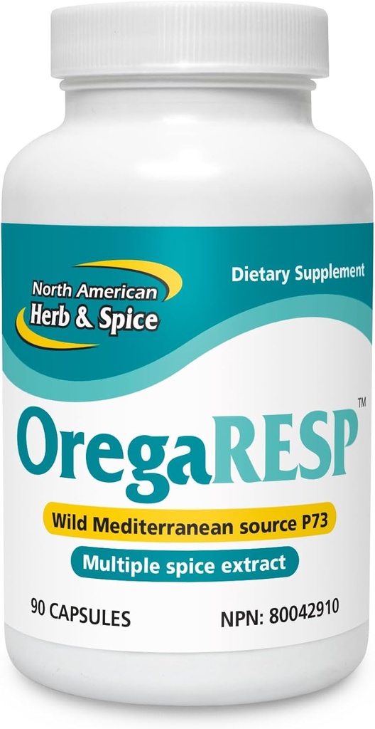 Utara AMERICAN HERB & SPICE OregaResp - 90 Veggie Capsules - Imune & Respiratory Health - Cumin, Sage, Oregano Oil - Aman untuk Anak-anak & Pets, Non-GMO - 90 Pelayan