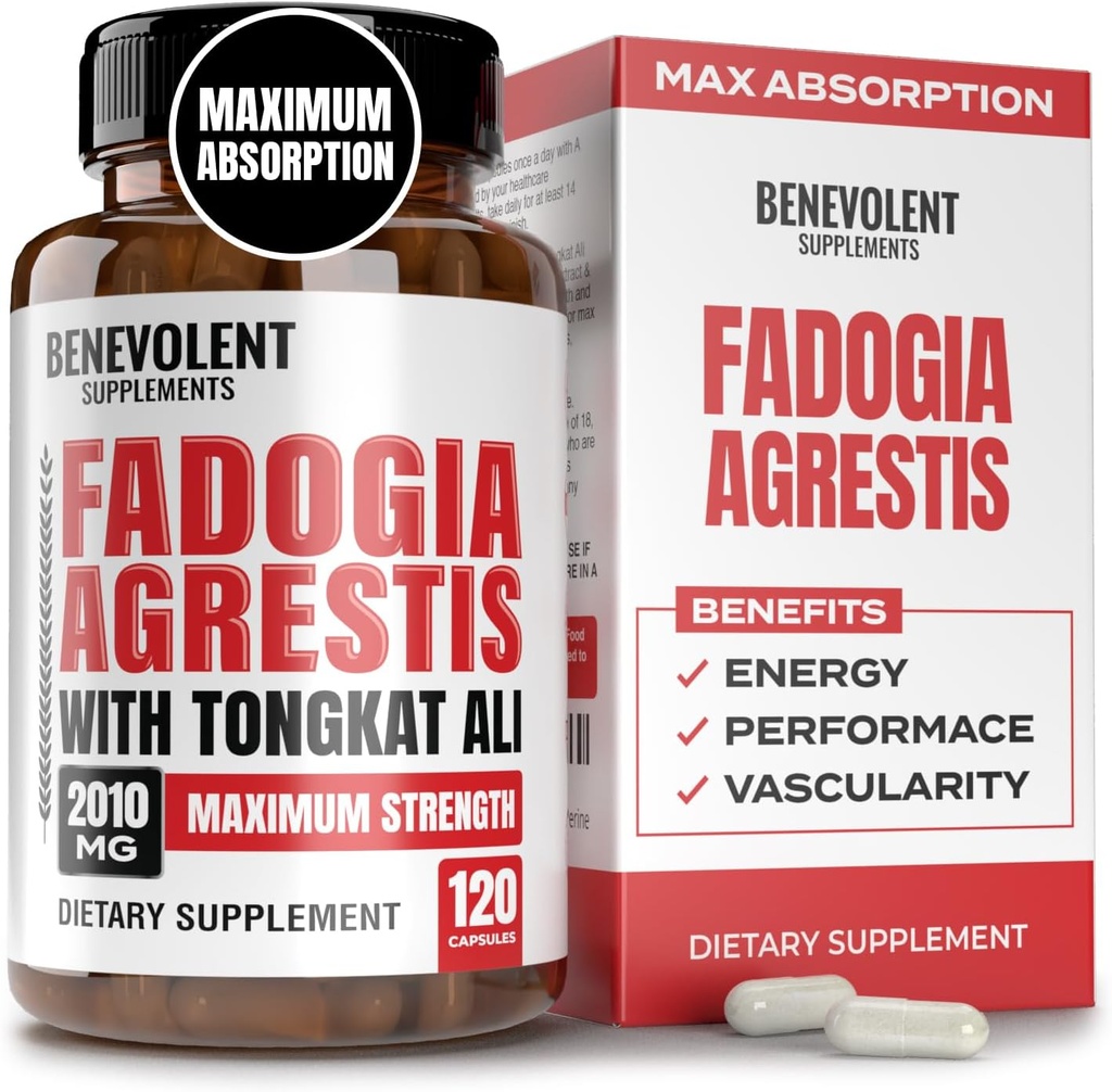 Fadogia Agrestis 1500mg [Kemurnian Tertinggi] + BioPerine ® untuk Tambahan Absorpsi Tinggi dengan Tongkat Ali - Memperbesar Stamina, Lean Muscle Growth & Recovery, Boosts Drive 3rd Party Tested 120 Capsules