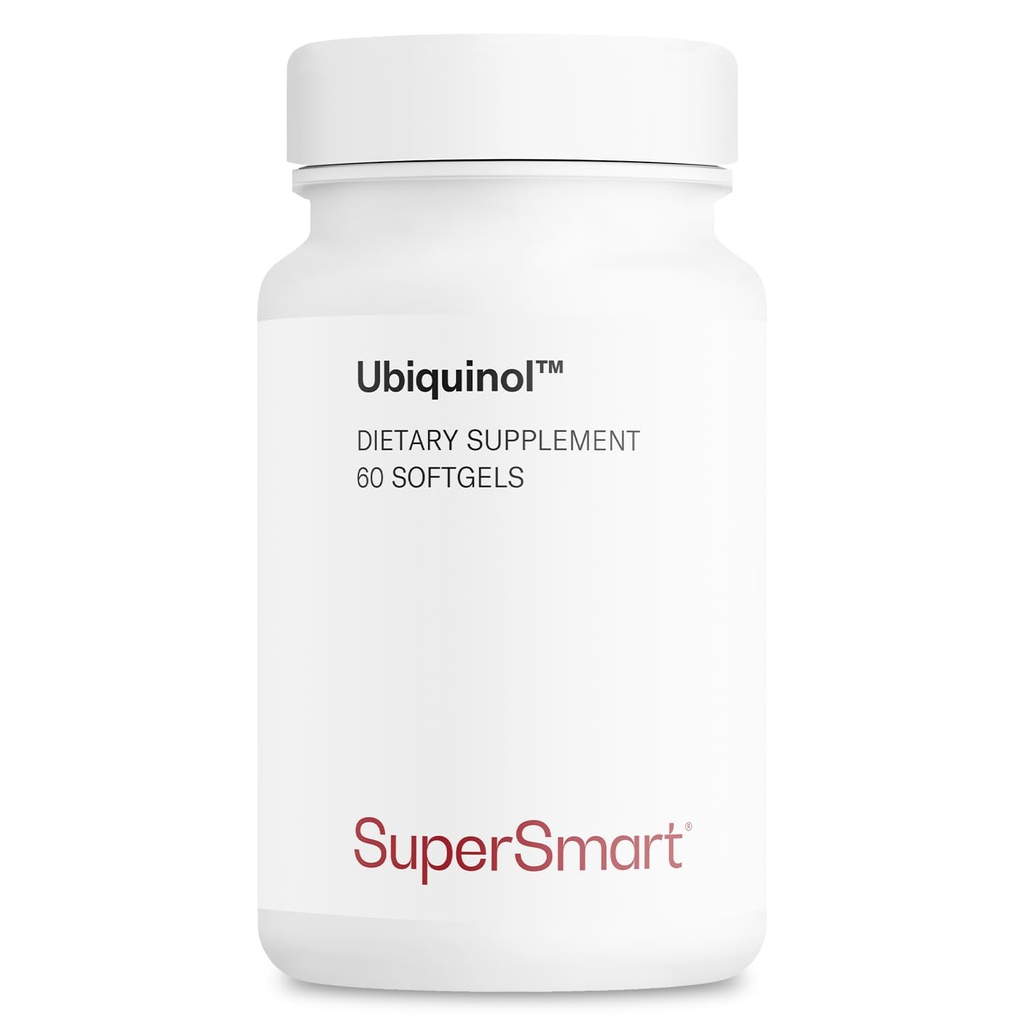 Supersmart Ubiquinol 200mg per day (High Absorpsi) - Patenka CoQ10 Suftgels - Formasi Aktif Koenzim Q10: 124; Non- GMO & Gluten Free - 60 Softgels