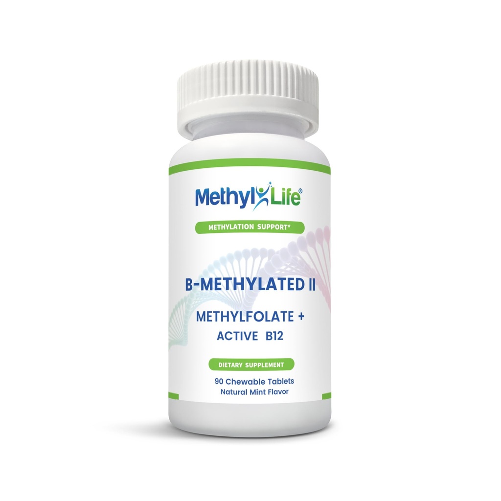 Methyl-Life ® B-Methylated Chewable - 3 mg L-Methylfolat + Methyl B12 (Methylcobalamin) Average Folate & Vitamin B12; Vegan, Non-GMO, Gluten- Free