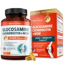 Glucosamin Chondroitin MSM Complement - Collagen Peptides, Turmeric dan Ginger, Acid Hyaluronic, Glucosamin Chondroitin Sulfate for Joint Comfort - Gluten Free, Non GMO, 180 Capsules