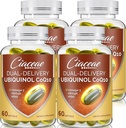 Ubiquinol CoQ10 600 MG Softgels dengan Omega-3 & Shilajit & PQQ, Advanced Dual Delivery - Q10, Aktif CoQ10 Ubiquinol Supportilitas, Antioksidant, Heart, Brain & Energy, 240 Servings