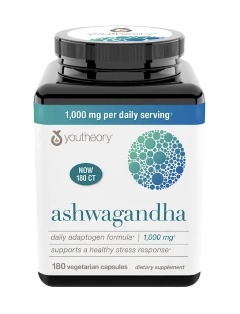 Teori Anda Ashwagandha 1000mg dengan KSM-66 - Membantu Dukungan Respon Stress sehat, 180 Kapsul (Paket 1)