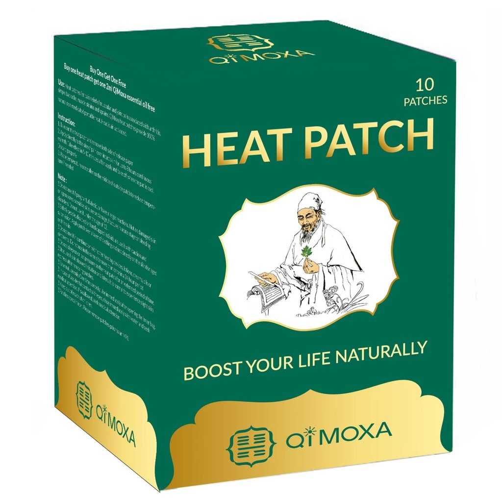 Natural Heat Patch-Neck, Shoulder, Back, Elbow, Gabungan, Muscle, Cramps- Moxibustion Energy Haunding Pads Tenecult-Cepat Akting Packses-Long-10 PCS