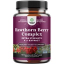 Kapsul Hawthorn Berry yang tinggi - Pendukung Energi untuk Pria & Perempuan - 120 Count Pack