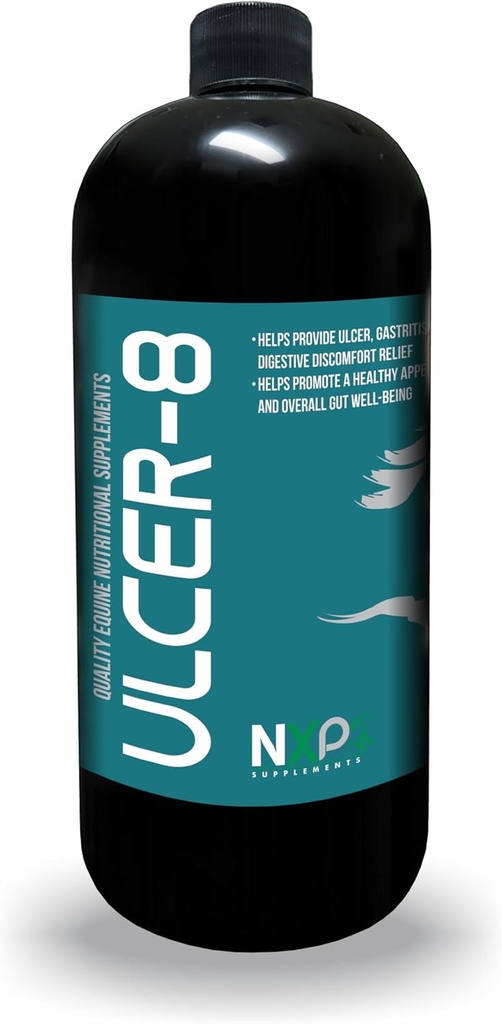 Ulcer-8 - Ulcer Gastritis & Kolic Relief Appetit Supplement for Horses by NXP Suplemen - 1 Quart (32 oz)