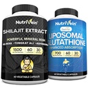 Nutrivein Premium Shilajit Capsules & Lipomal Glutathione Supplement Bundle: Glutathione Absorpsi Lipomal & Shilajit Capsules for Men & Women & Women - Liver, Detox, & Vitalitas