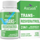 Sublinual Transveratrol Kemurnian 99%, 3-in- 1 Advanced Formula Resveratrol Advanced untuk Boost NAD +, Dukungan Imune & Energy, Anti- Aging, Skin & Overall Health, 120 Lozenge (Tambahan 120 Hari)
