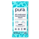Pura Flasrible Heemorhoid Wipes XL, 48 Count, Diobati dengan Cooling Witch Hazel, Aloe & Coconut Oil, Fast Relief, Fragrance- Free, 100% Plastic- Free