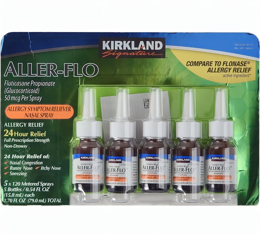 Flo Fluticasone Propionate (Glucorticoid) 5 Bottle x 120 Metered Spray 0.54 Fl OZ per Bottle (15.8 mL x 5) Total 2.70 OZ (79 mL Total) 600 Total Spray Total, 1 - Pack