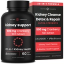 Kidney Cleanse Detox 124; 222-22-1Kidney Dukung Support: 124; 2500mg Cranberry Extract 124; Extra Energy Reparts & Flush Premium Formula 124; Urinary Trakt Health for Women & Men & Men 1244; 60 Vegan Capsules