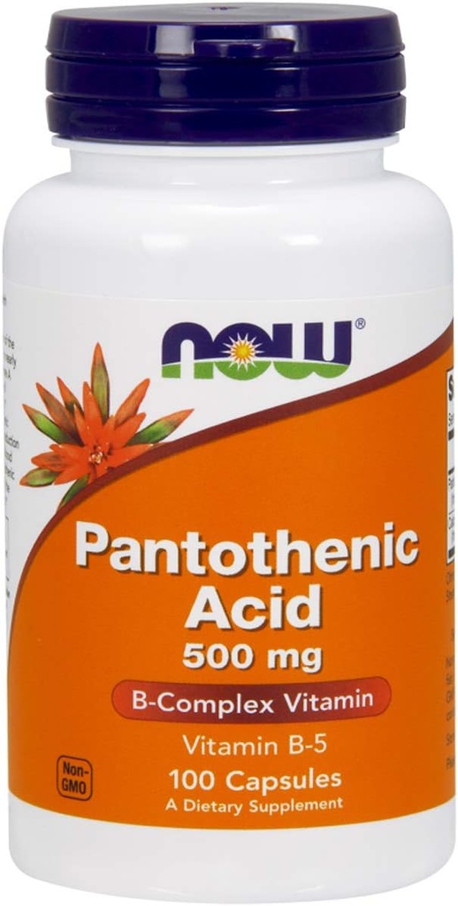 NOW Foods Pantothenic Acid 500mg, 100 Capsules (Paket 2)