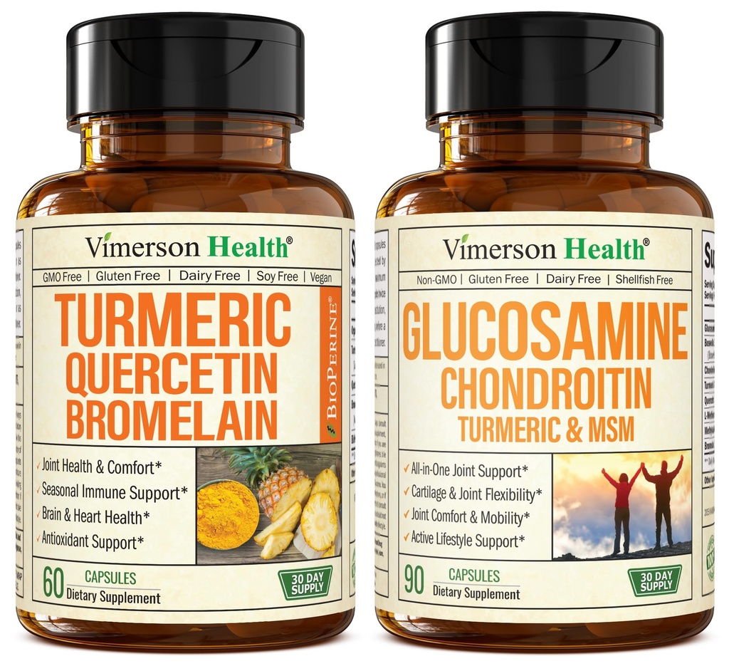 Quercetin dengan Bromelain dan Turmeric Curcumin & Glucosamin Chondroitin MSM dan Turmeric Joint Suppplemen