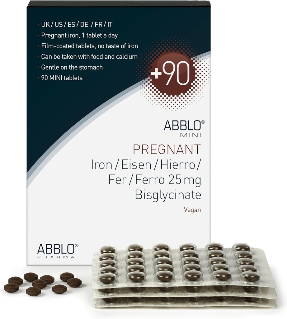 Prenatal & Pregnant Besi - 1 Tablet sehari - Sangat Lembut - Sangat Kecil - Bisglycinate - Ambil dengan Sarapan