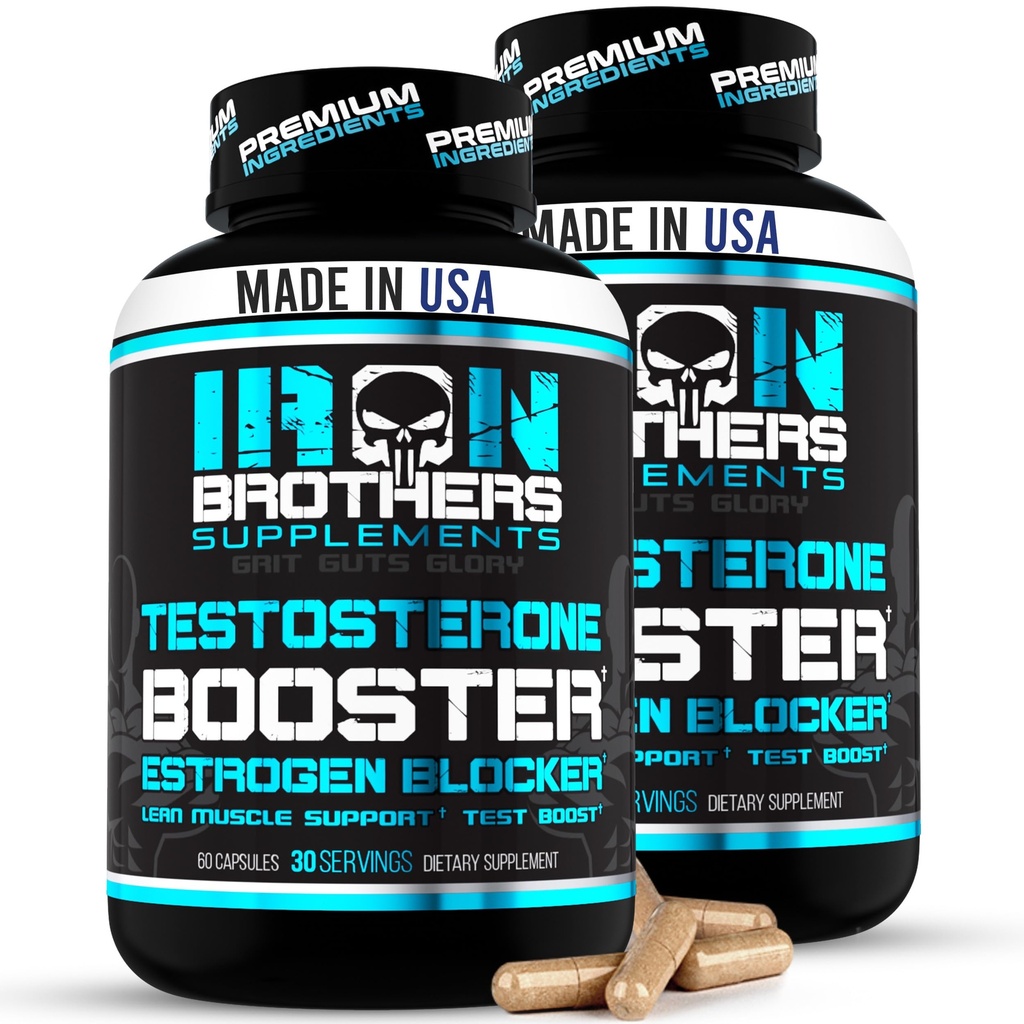 Uji Booster untuk Men with Estrogen Blocker - Anti- Estrogen Dietary Suplement - Natural Aromatas Inhibitor - Inhibitor Inbido Invido Instrength & Kekuatan 60 Capsules - Perkembangan Otot - Weight Loss (2 Botol)