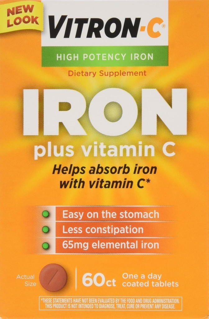 VITRON- C Tinggi Potency Besi Plus Vitamin C Tablet - 60 Ea - 3 pack