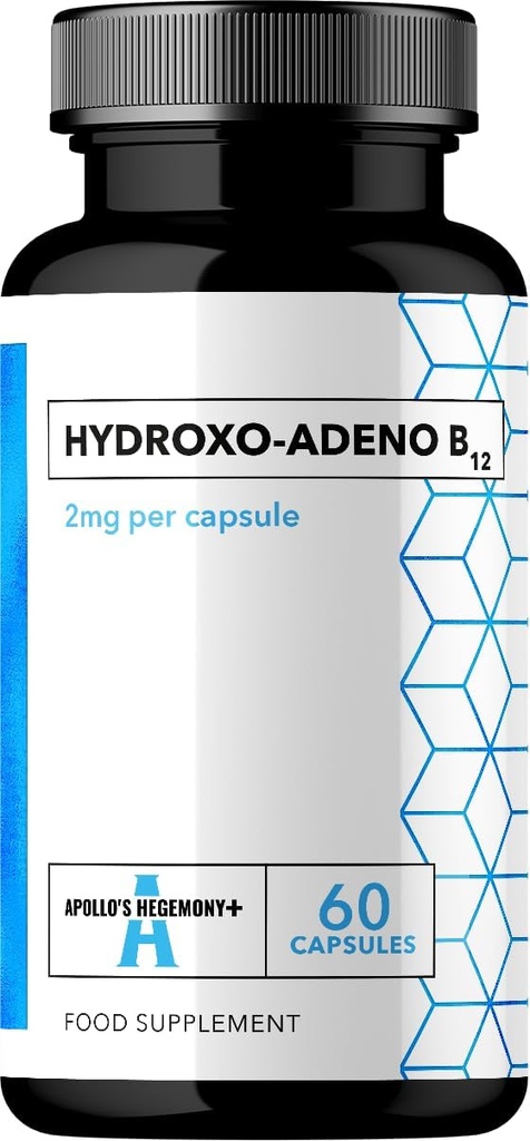 Apollo 'S HINGEMONY Hydroxo- Adeno 2 mg - Asorpsi Tinggi Vitamin B12- 60 Vegan Kapsul - 2 Bulan - Mendukung Formasi Sel Darah Merah dan Tingkat Energi Vital