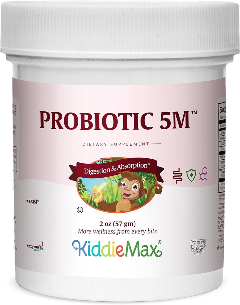 Maxi Health KiddieMax Probiotic 5M - Acidophilus - Healthy Digetical Flora - 2 Ounce Powder - Kosher