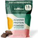 willious Almond Protein Powder (Chocolate) - 18 Grams of Pure Healthiest Vegan Protein for Women & Men - Sempurna Gluten- Free, Soy- Free & Smooth Gut Friendly Protein Pounder for Sports Nuttrition