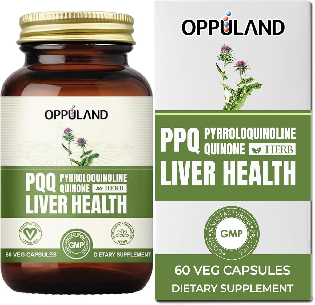 PQQ + Herbs Liver Supports- PQQ Liver Supplication - Pyrroloquinoline Quinone dengan Milk Thistle Extract for Liver Health - 60 Veg Capsules