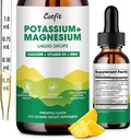 Potasium Magnesium Glycinate Suppliments-Leg Cramps, Magnesium Complex Liquid Drop dengan Kalsium, Potasium, Vitamin D3 & Zinc untuk Tidur, Kram Kaki, Muscles & Energy, Gula Free & Vegan 2 Fl Oz