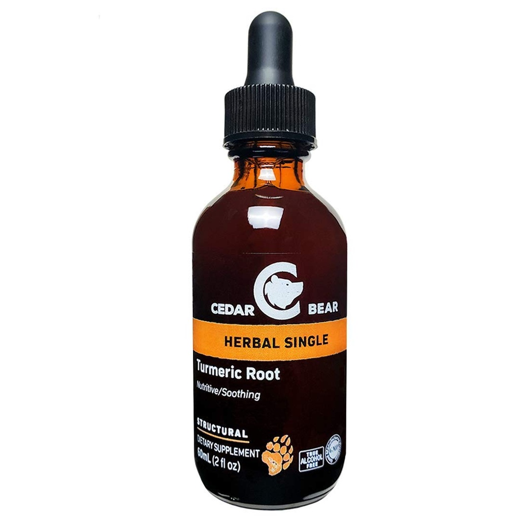 Cedar Bear Turmeric Root (Curcuma Longa) Cair Herbal Suplement That Supports Healthy Cellular Activity, and Stimulates Immune Fungsi 2 Fl Oz