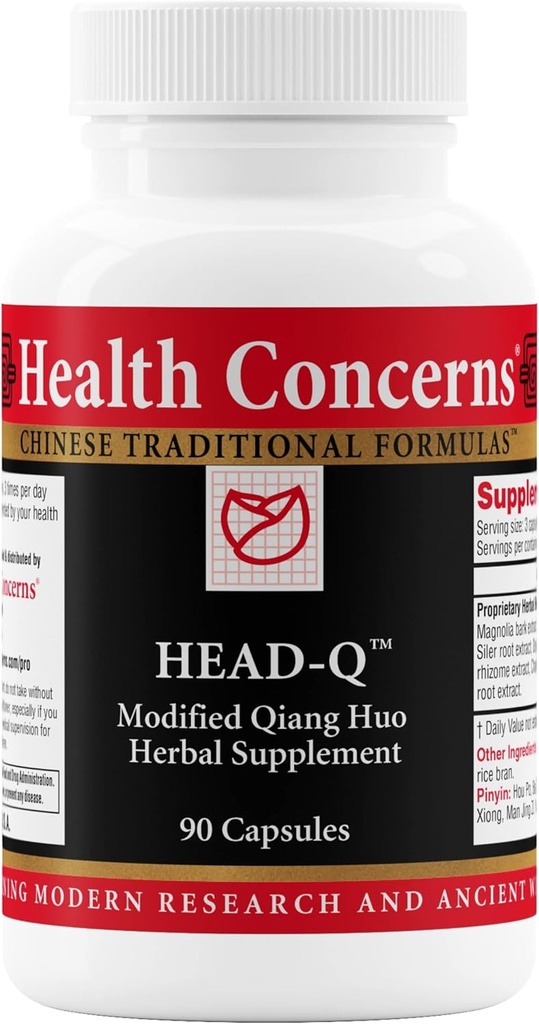 Kesehatan menyangkut HeadQ - Herbal Suplemen Ketegangan & Sinus Headache Dukungan - Qiang Cina Herbal Formula dengan Magnolia, Chaste Tree, Turmeric - Sirkuit Dukungan - 90 Capsules