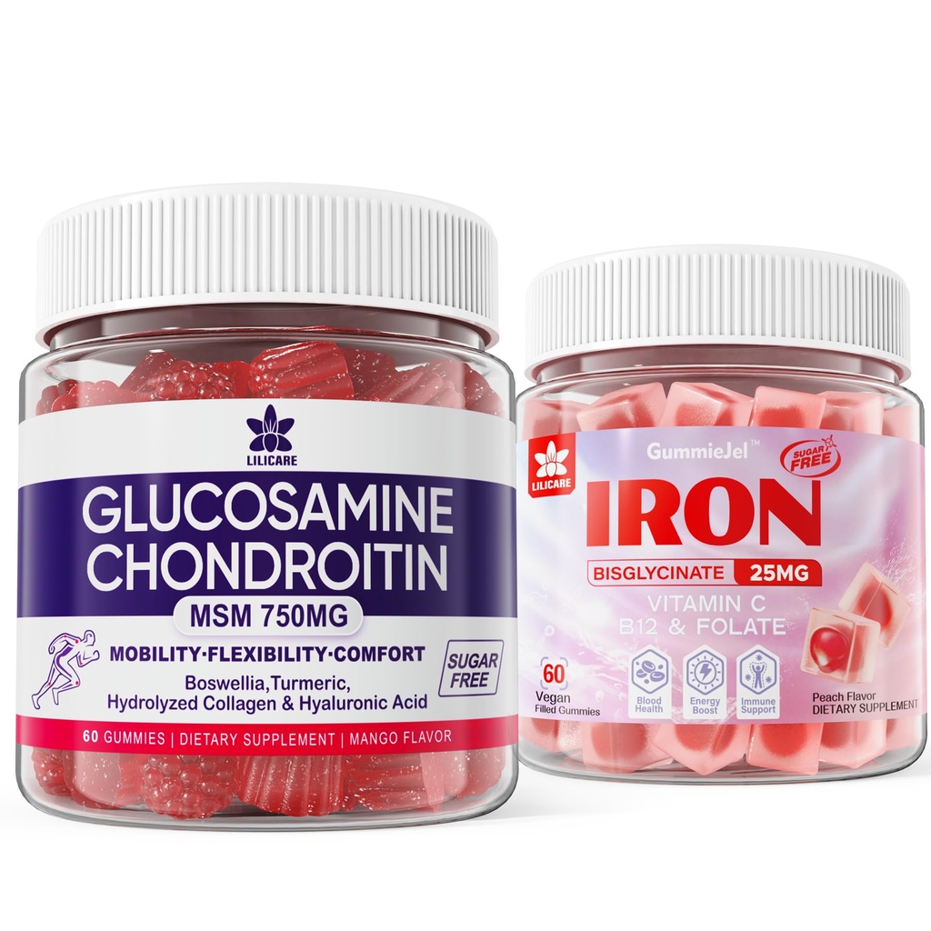 Glucosamine Chondroitin Gummies + Iron Suplement for Women