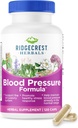 RidgeCrest Herbals Tekanan Darah Herbal Formula, 12 Herbs, Moshroom Poria, Gastrodia, Gardenia, untuk Heart, Vascular, Circulation Health (120 Count)
