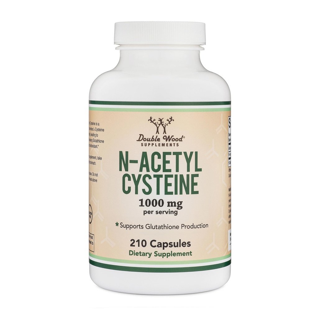 Tambahan NAC N-Acetyl Cysteine (1.000mg Per Serving 500mg Per Cap) (210 Capsules) dengan Odor Mesking Technology ke Boost Glutathione Levels oleh Double Wood