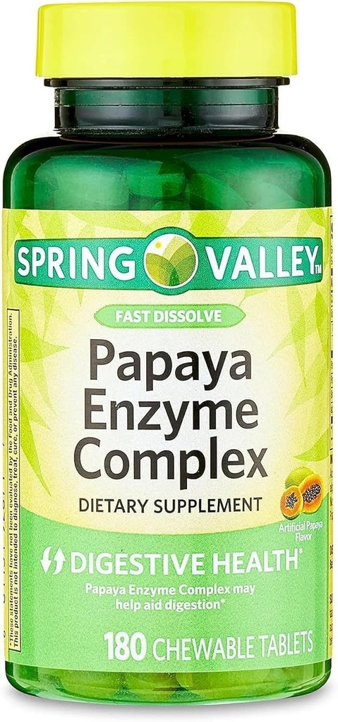 Papaya Enzyme Complex Pablets Chewable Dietary Supplemen, 180 Cacah