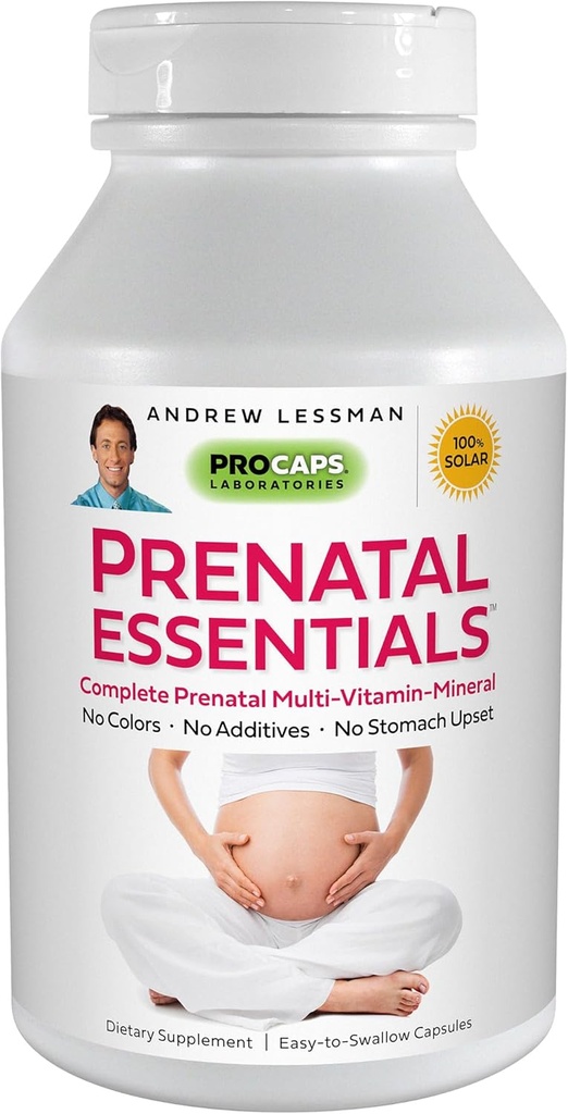 ANDREW LESSMAN Prenatal Esentials 180 Kapsul - Lengkap Vitamin Prenatal untuk Perempuan, Tidak ada Prenatal Advantial Multivitamin, Nutrients for Womens Prenatal, Posnatall-Methyfolat Prenatal dengan Besi