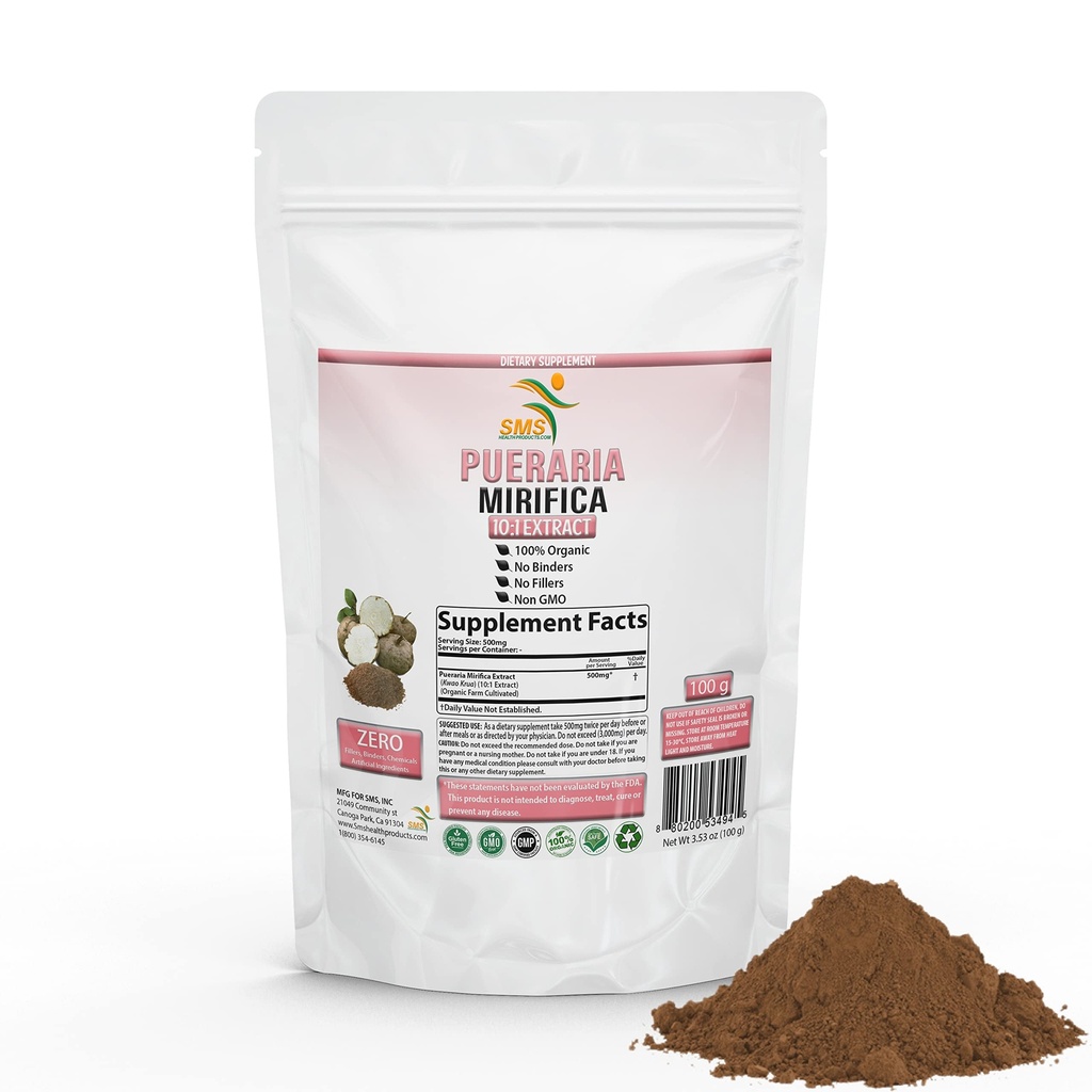 Pueraria Misrica Natural Organic Herbal Kwao Kao 10: 1 Extract 100g Powder, Promotes Women 's Health Dieter Suplemen 124; Non Gwao, Gluten 124; oleh SMS
