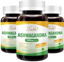 Lovita KSM-66 Ashwagandha 124; Sangat berpusat 124; 5% dengan Thetanolide 124; 95% Black Pepper Piperine 124; Stress Relief & Energy Support 124; Vegan, Gluten Free 124; 130 Capsules (Paket 3)
