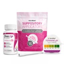 Nuttrablast Boric Acid Vaginal Suppotory 600mg (30 Count) w / Disposable Vaginal Applicators (15- Pack) dan Feminin pH Test Strips 3.0-5.5 (100 Test Roll)
