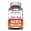 Amazing Formulas Folic Acid (Vitamin B9) Suplemen 124; 5000 Mcg per Serving 124; 120 Tablet 126; Non-GMO 124; Gluten-Free Alag4; Dibuat di AS