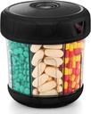 Extra Large Supplement Organizer dengan XL 7 Kompartemen, TPU Soft Lid Mudah untuk Muat dan Untuk Gunakan Pill Dispenser, 1 Bulan Vitamin Holder Medicine Penyimpanan