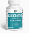 AshwagandHA 1300 mg Root Organik dengan Black Pepper. Natural Stress dan Mood Supplemen 120 Kapsul