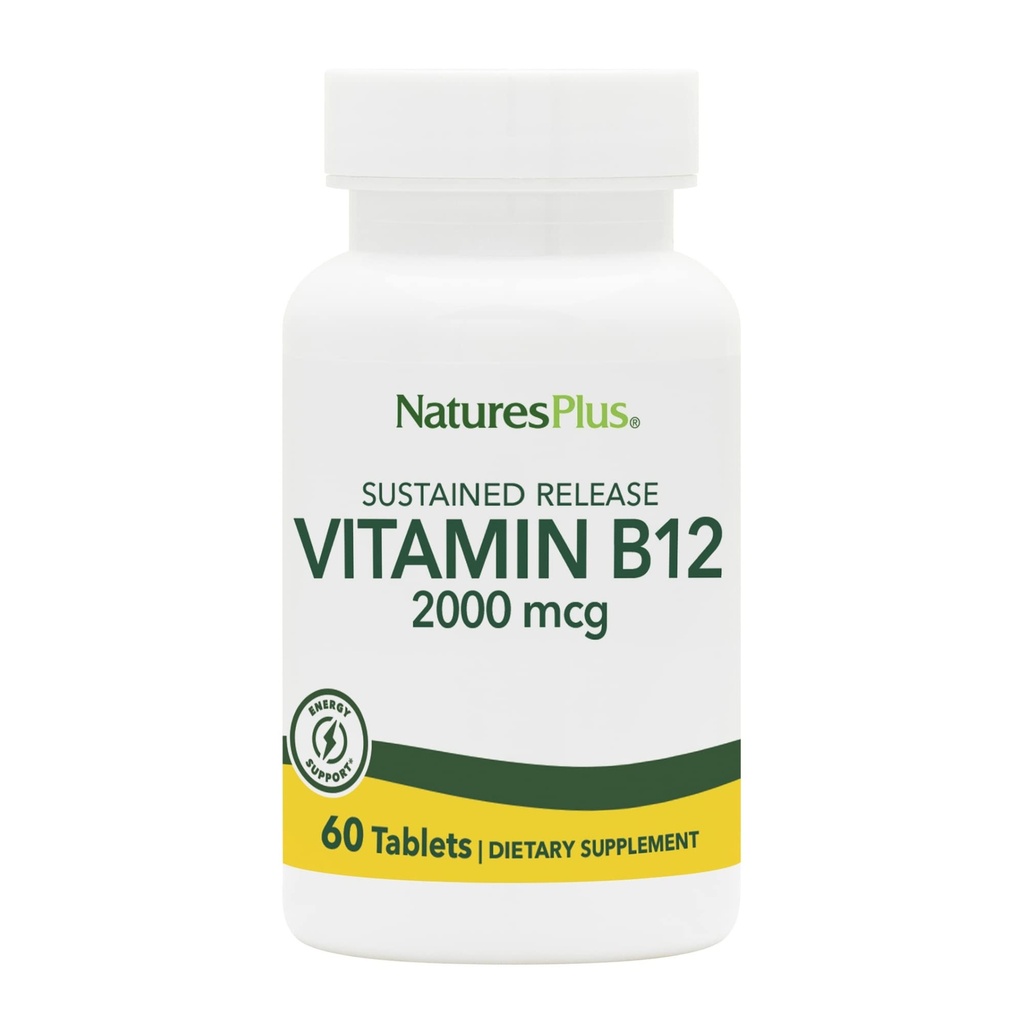 Natuture Plus Vitamin B12 (Methylcobalamin), Penerapan Terlarang - 2000 mcg, 60 tablet Vegetarian - Dukungan Darah Merah Berpotensial Tinggi - Natural Energy Booster - Gluten-Free-60