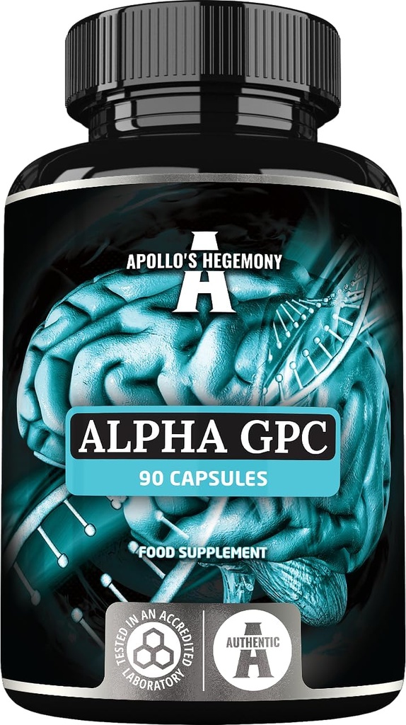 APollo 'S HEGEMONY Alfabet - GPC 600mg per Daily Dose - 90 Vegan Choxsules - 99% Chooline Alfoscerate Dieter Supplemen - Lipid Choline - Memori dan konsentrasi Kapsul