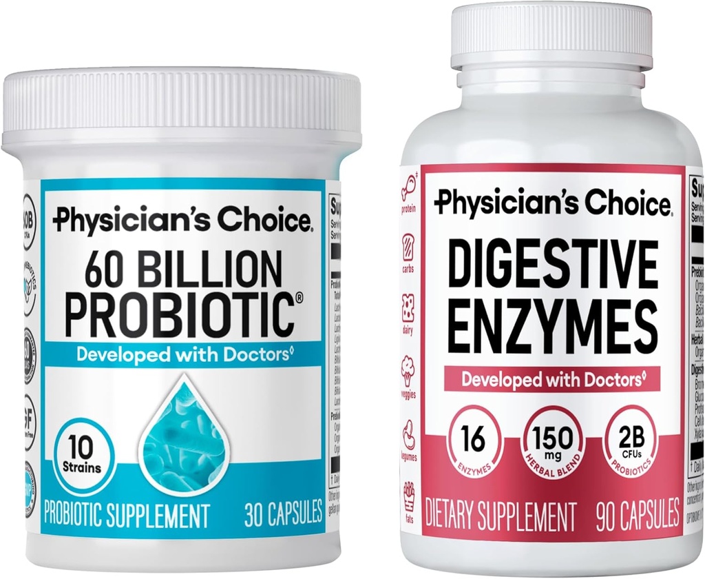 Optimal Gut Health Bundle: 60 Milyar Progories + Digetical Enzyme 90ct for Digetical Comfort and Imune Support